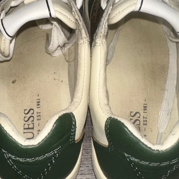 Guess Los Angeles Cream and Green Sneakers - Picture 2 of 4